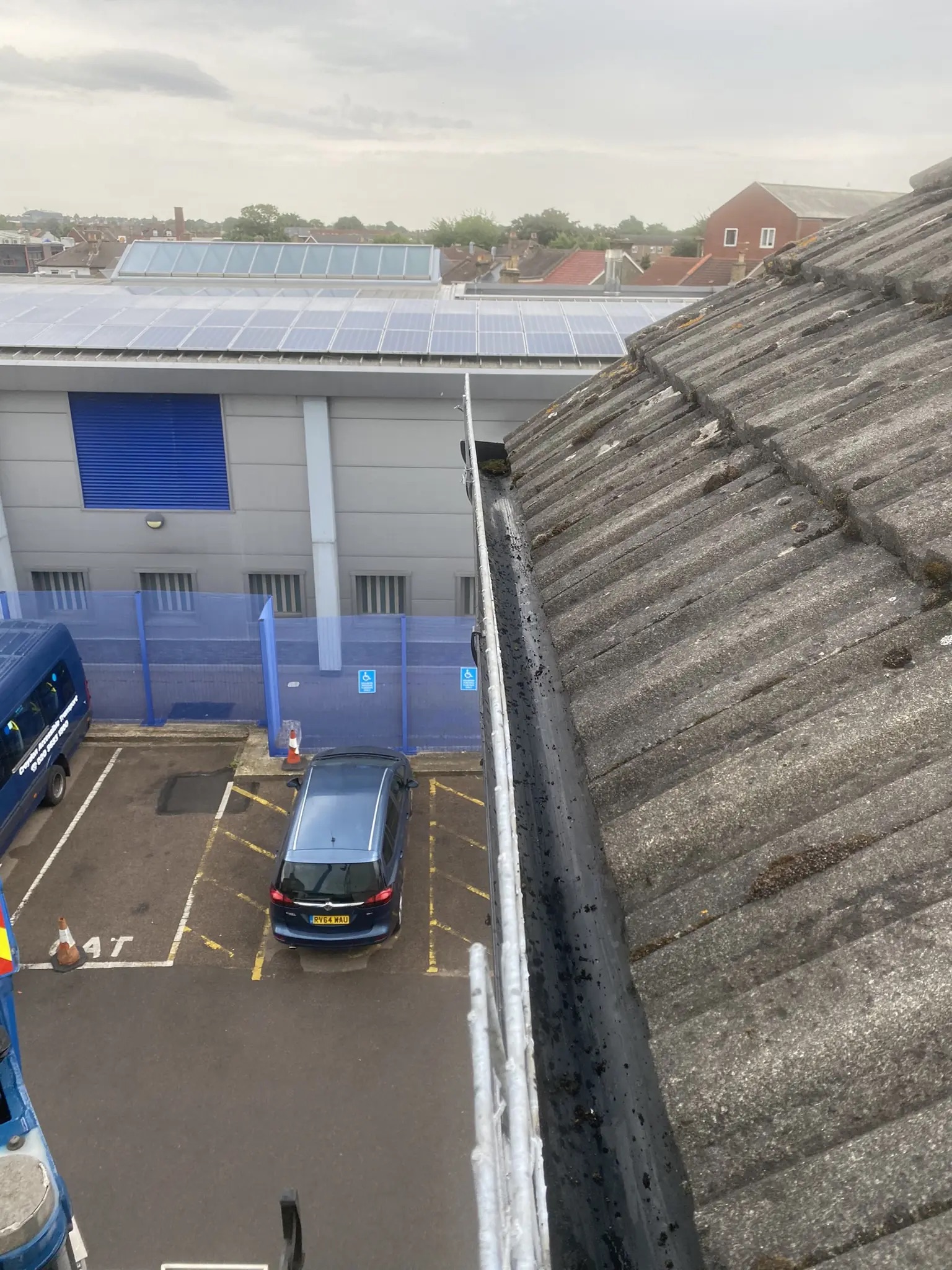 Gutter clearance completed on a commercial building